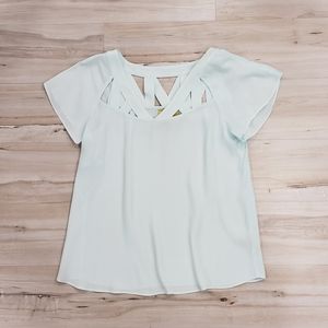 Anthropologie | Maeve Lattice collar blouse//Sz 0